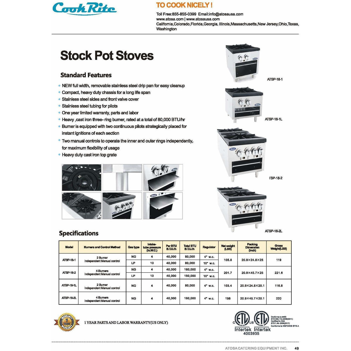 CookRite - 2 Burners, Independent Manual Control - Liquid Propane - Maltese & Co New and Used  restaurant Equipment 