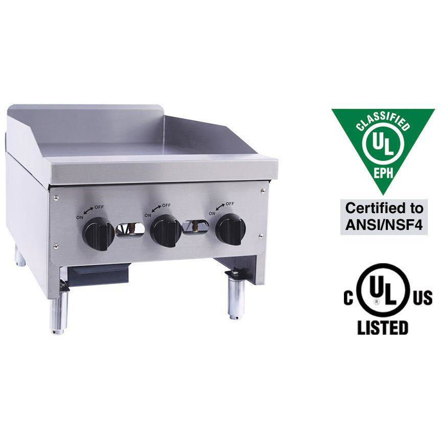 Venancio - 18" Gas Griddle - 3 Manual Controls - CG18-3 - Maltese & Co New and Used  restaurant Equipment 