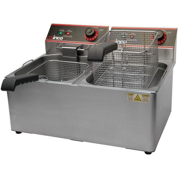 Winco - EFT-32 - Electric Fryer, Twin Well, 32Lbs Capacity, 120V - Countertop - Maltese & Co New and Used  restaurant Equipment 