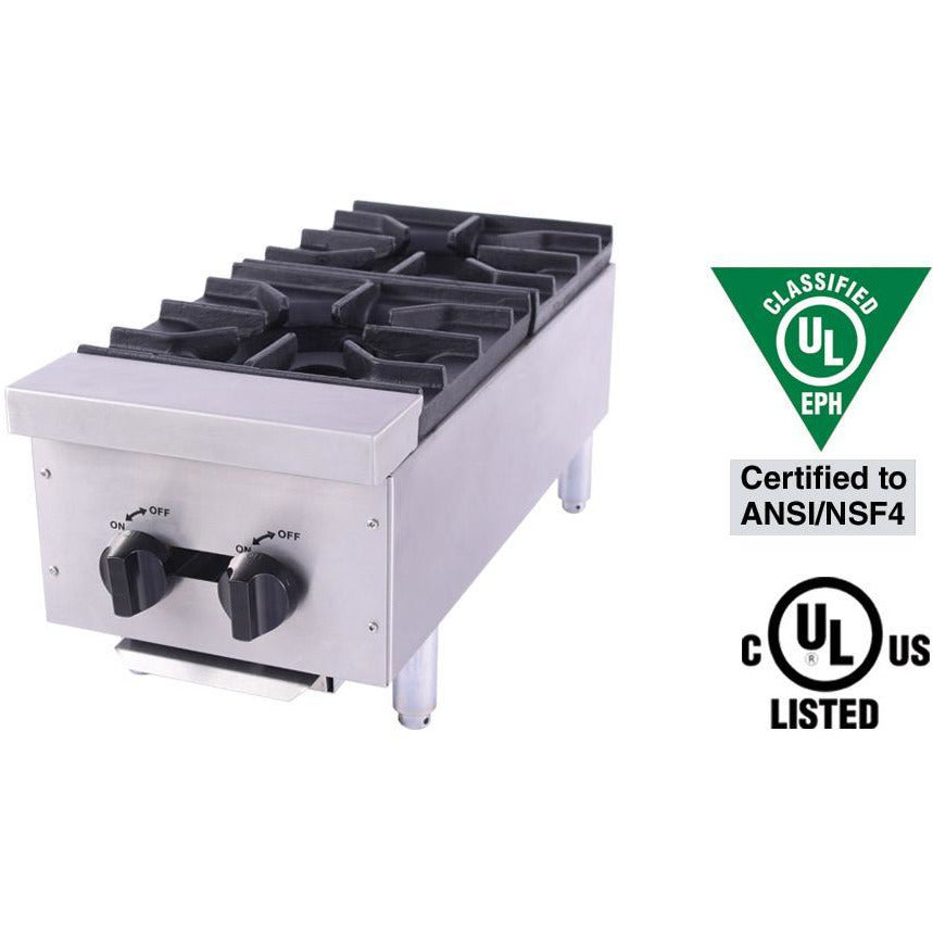 Venancio - 12" Gas Hot Plate - 2 Burner Controls - FA2M - Maltese & Co New and Used  restaurant Equipment 