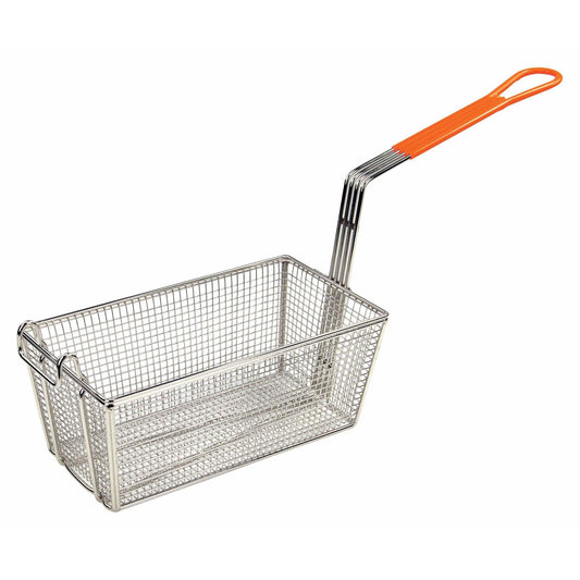 Winco - FB-10 - Fry Basket, 12-1/8" x 6-1/2" x 5-3/8", 10" Orange Hdl - Cookware - Maltese & Co New and Used  restaurant Equipment 
