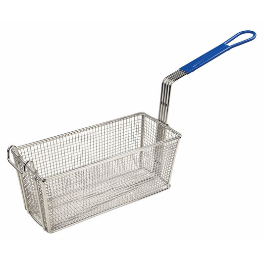 Winco - FB-20 - Fry Basket, 13-1/4" x 5-5/8" x 5-5/8", 10" Blue Hdl - Cookware - Maltese & Co New and Used  restaurant Equipment 