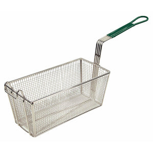 Winco - FB-30 - Fry Basket, 13-1/4" x 6-1/2" x 5-7/8", 10" Green Hdl - Cookware - Maltese & Co New and Used  restaurant Equipment 