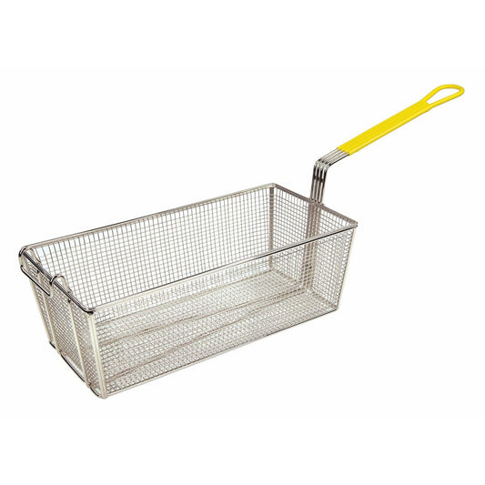 Winco - FB-40 - Fry Basket, 17" x 8-1/4" x 6", 12" Yellow Hdl - Cookware - Maltese & Co New and Used  restaurant Equipment 