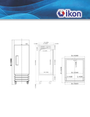 IKON - IB19F - Single Door Stainless Steel Upright Bottom Mount Freezer - Brand New - Maltese & Co New and Used  restaurant Equipment 