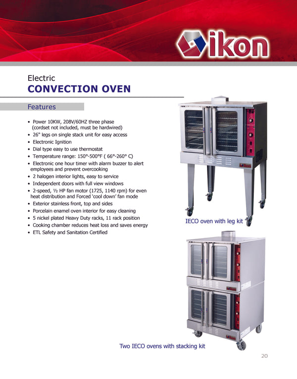 IKON COOKING IECO2 Double Stack Electric Convection Oven Brand New Maltese & Co