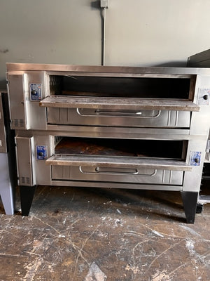 Bakers Pride Y-602 Twin Super Deck Pizza Oven 60" Wide x 36" Deep - Maltese & Co