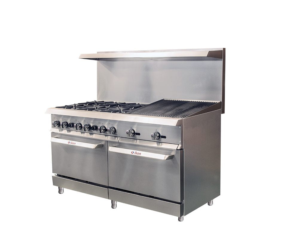 IKON COOKING - IR-6B-24RB-60 - Range 60" - 6 burners - 24" radiant broiler - Brand New - Maltese & Co New and Used  restaurant Equipment 