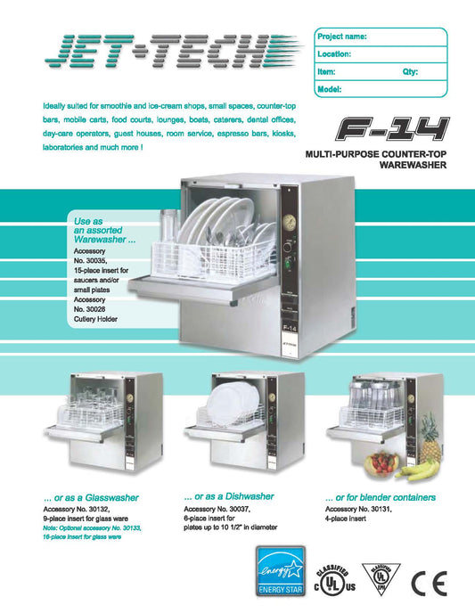 Jet-Tech - F-14 - Countertop Warewasher - Brand New - Maltese & Co New and Used  restaurant Equipment 