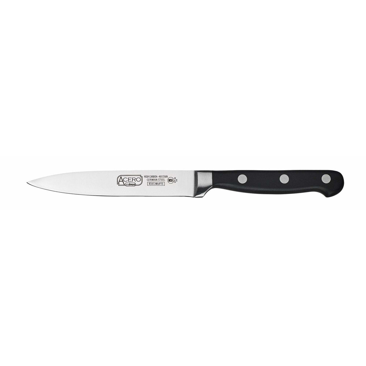 Winco - KFP-50 - ACERO 5" Utility Knife, Triple Riveted, Full Tang Forged Blade - Chef Cutlery - Maltese & Co New and Used  restaurant Equipment 
