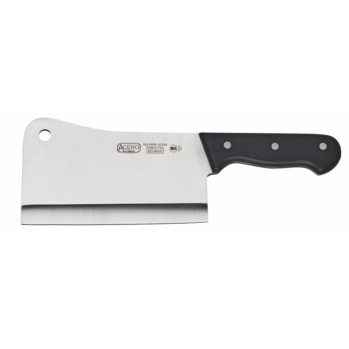 Winco - KFP-72 - ACERO 7" Cleaver, Riveted, POM Hdl,  w/Hanging Hole - Chef Cutlery - Maltese & Co New and Used  restaurant Equipment 