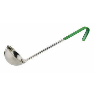 Winco - LDCN-6 - Winco Prime One-piece Stainless Steel 6oz Ladle, Green,NSF - Kitchen Utensils - Maltese & Co New and Used  restaurant Equipment 