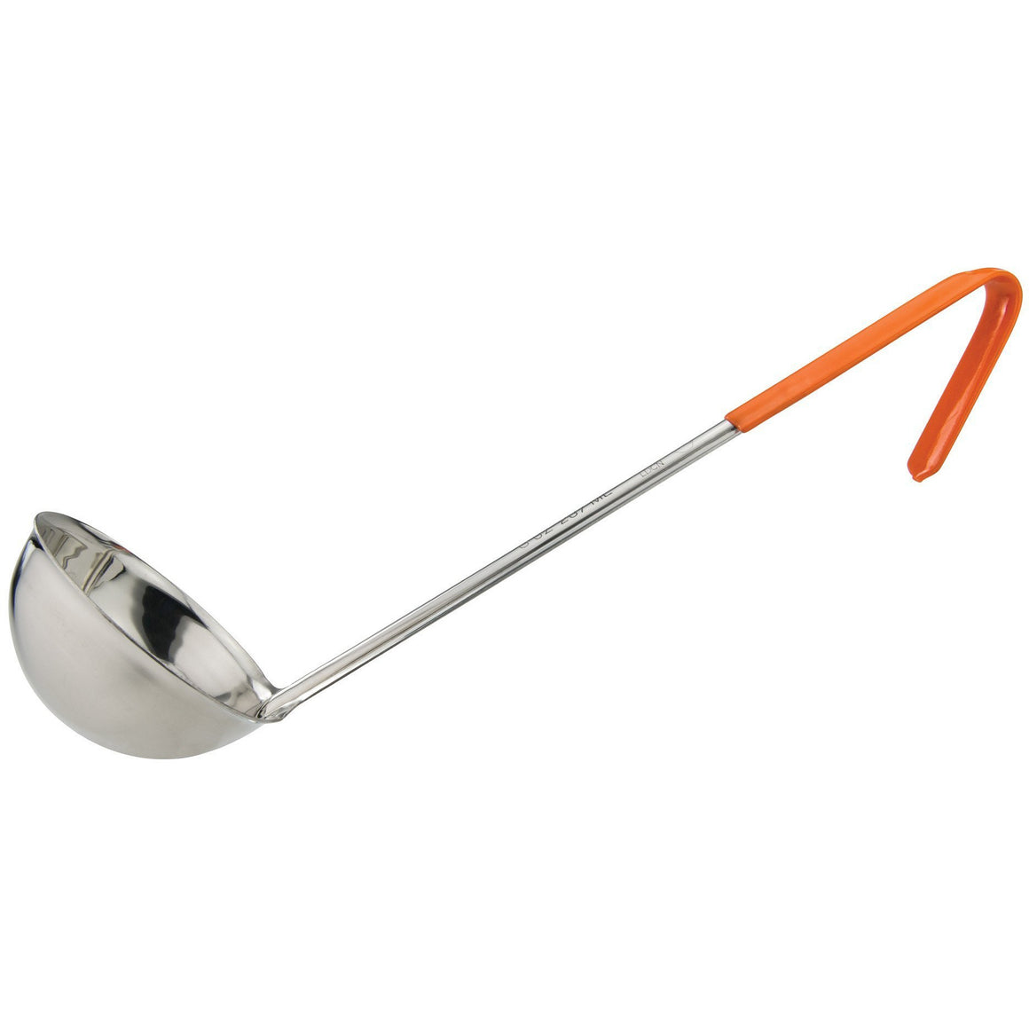 Winco - LDCN-8 - Winco Prime One-piece Stainless Steel 8oz Ladle, Orange, NSF - Kitchen Utensils - Maltese & Co New and Used  restaurant Equipment 