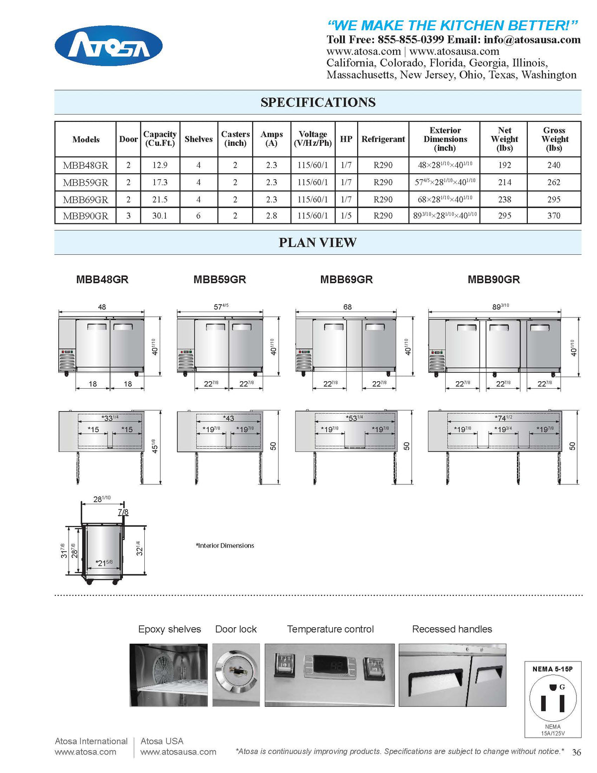 Atosa MBB90GR 90'' Back Bar Cooler - Stainless Steel Exterior & Interior - 30.1 Cubic Ft - Maltese & Co New and Used  restaurant Equipment 
