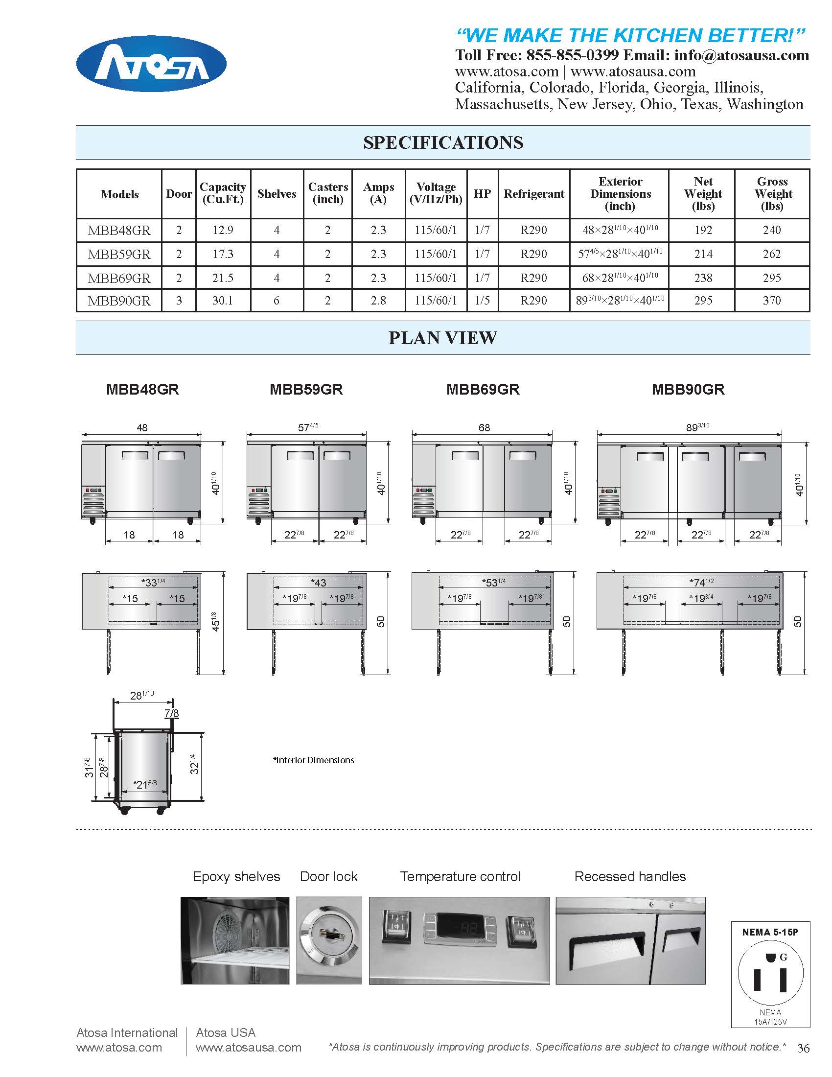 Atosa MBB69GR 69'' Back Bar Cooler - Stainless Steel Exterior & Interior - 21.5 Cubic Ft - Maltese & Co New and Used  restaurant Equipment 