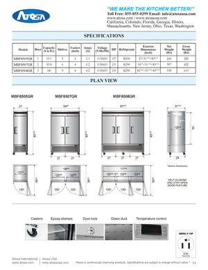 Atosa - Bottom Mount - One Door Refrigerator - 19.1 Cubic Ft. - Maltese & Co New and Used  restaurant Equipment 