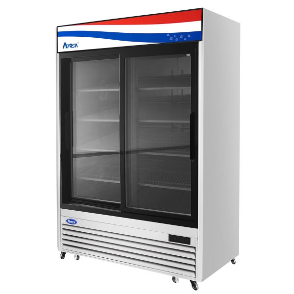 Atosa MCF8709GR Bottom Mount - Two Sliding Glass Door Refrigerator - 44.85 Cubic Ft. - Maltese & Co New and Used  restaurant Equipment 