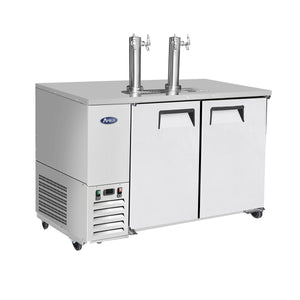 Atosa MKC58 58'' Keg Cooler - Stainless Steel Exterior & Interior - Dual Faucet Tower - 17.3 Cubic Ft - Maltese & Co New and Used  restaurant Equipment 