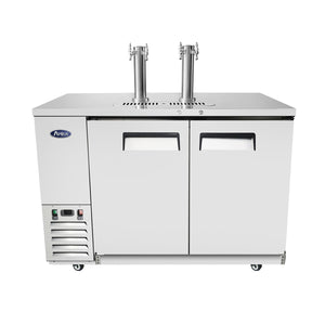 Atosa MKC58 58'' Keg Cooler - Stainless Steel Exterior & Interior - Dual Faucet Tower - 17.3 Cubic Ft - Maltese & Co New and Used  restaurant Equipment 