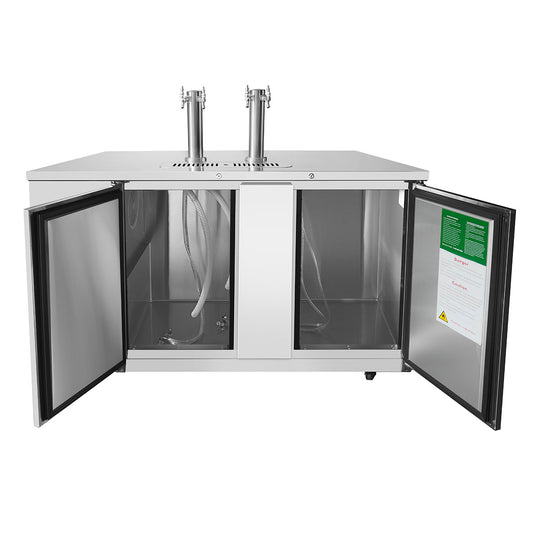 Atosa MKC68 68'' Keg Cooler - Stainless Steel Exterior & Interior - Dual Faucet Tower - 21.5 Cubic Ft - Maltese & Co New and Used  restaurant Equipment 