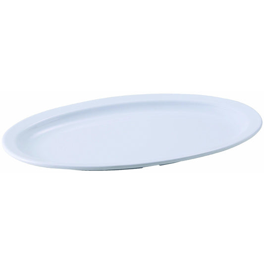 Winco - MMPO-138W - 13" x 8" Melamine Oval Platters, Narrow Rim, White - Dinnerware - Maltese & Co New and Used  restaurant Equipment 