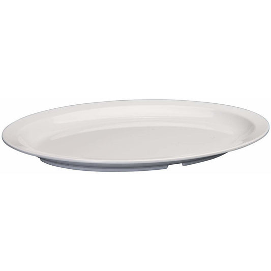 Winco - MMPO-139W - 13-1/4" x 9-5/8" Melamine Oval Platters, Narrow Rim, White - Dinnerware - Maltese & Co New and Used  restaurant Equipment 