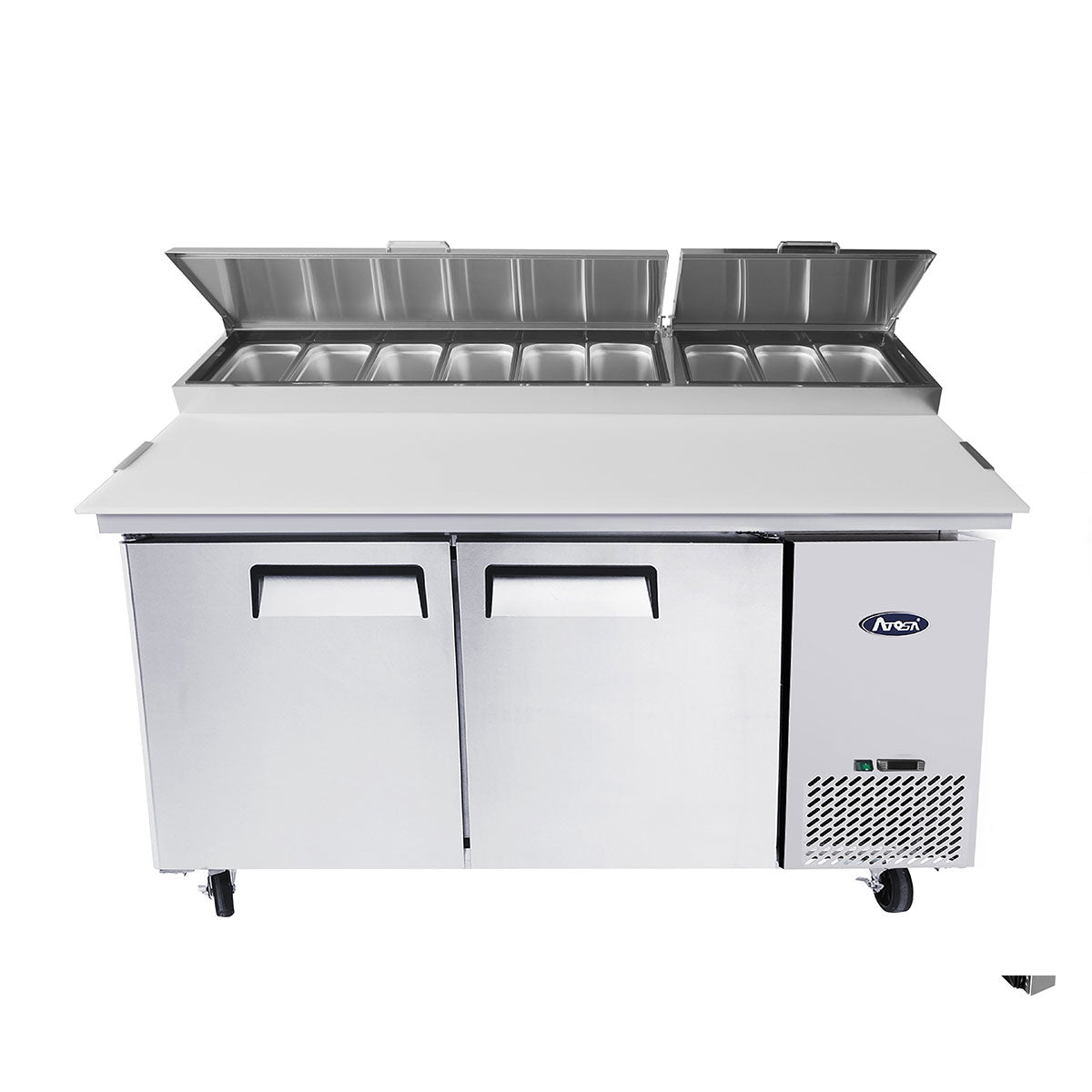 Atosa MPF8202GR 67'' Pizza Prep Table - 18.5 Cubic Ft - Maltese & Co New and Used  restaurant Equipment 