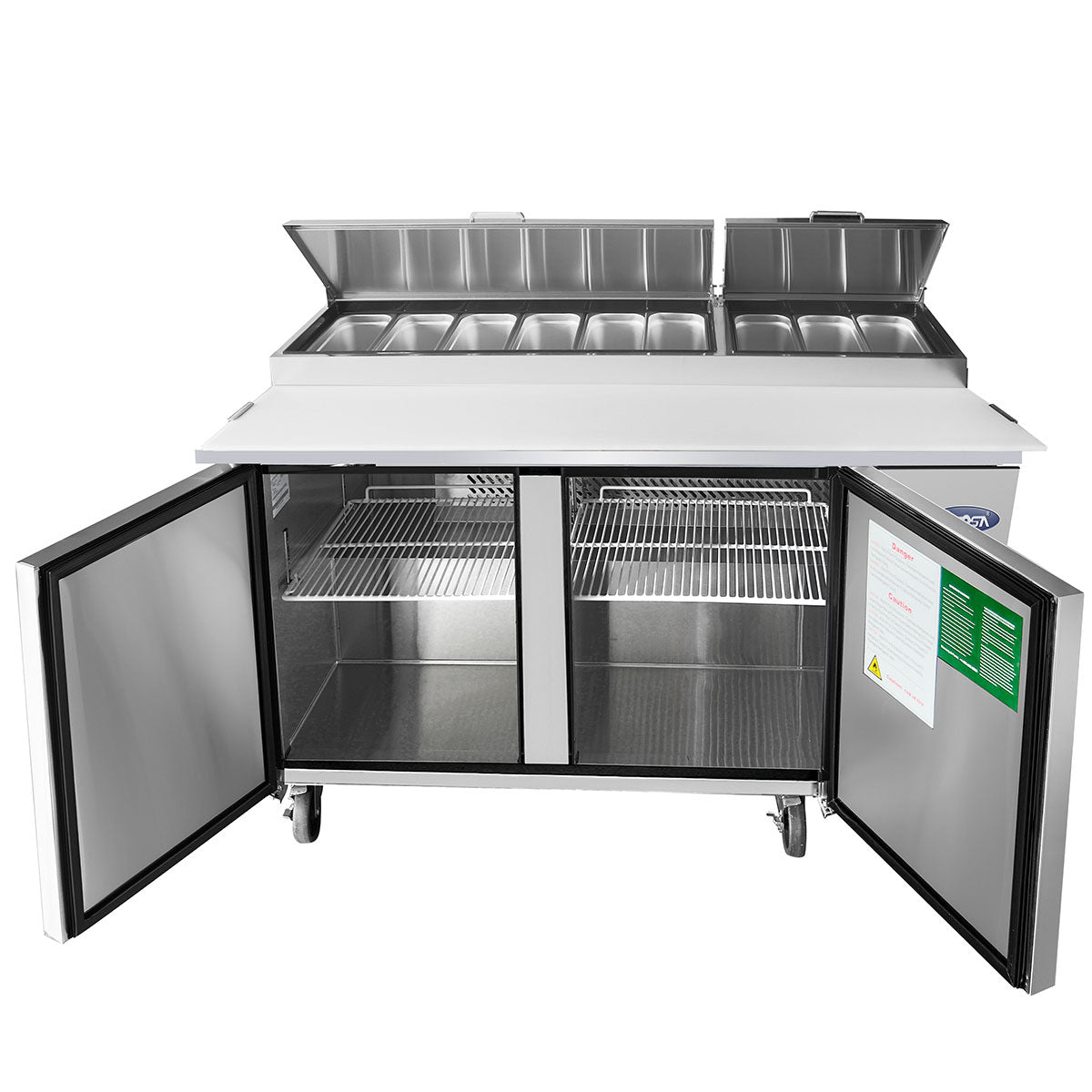 Atosa MPF8202GR 67'' Pizza Prep Table - 18.5 Cubic Ft - Maltese & Co New and Used  restaurant Equipment 