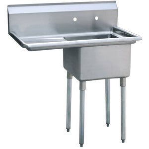 Mix Rite - One Compartment sink - 18''  left drainboards - NSF - Maltese & Co New and Used  restaurant Equipment 