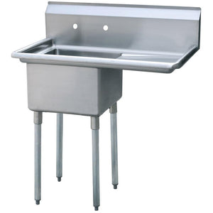 Mix Rite - One Compartment sink - 18''  Right drainboards - NSF - Maltese & Co New and Used  restaurant Equipment 