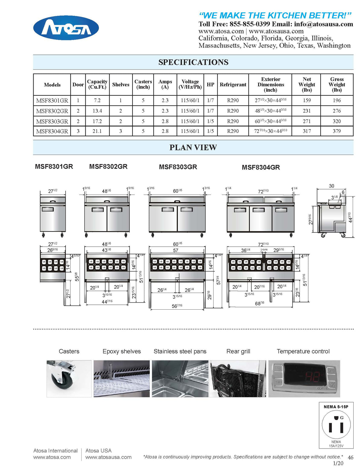 Atosa MSF8301GR 27'' Sandwich Prep. Table - 7.15 Cubic Ft. - Maltese & Co New and Used  restaurant Equipment 