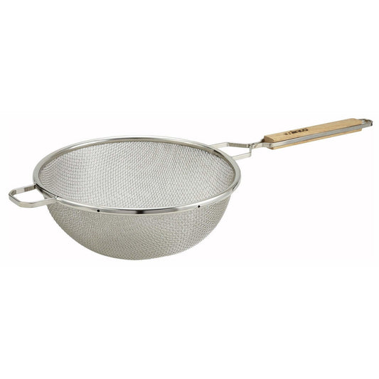 Winco - MST-10D - 10-1/4" Double Mesh Strainer, Medium, Nickel plated - Kitchen Utensils - Maltese & Co New and Used  restaurant Equipment 