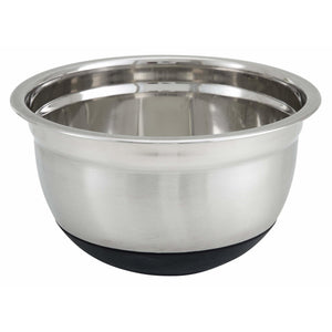 Winco - MXRU-300 - 3qt Mixing Bowl, Silicone Base, Stainless Steel - Food Preparation - Maltese & Co New and Used  restaurant Equipment 