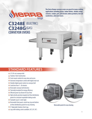 Sierra - C3248G - Gas Conveyor Pizza Oven - Brand New - Maltese & Co New and Used  restaurant Equipment 