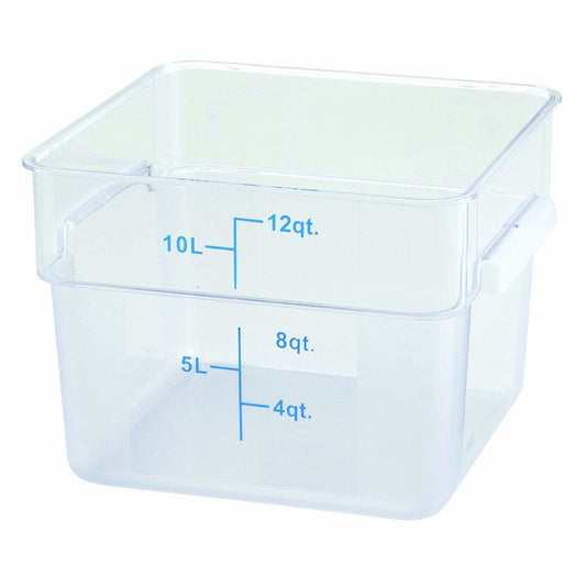 Winco - PCSC-12C - 12qt Square Storage Container, Clear, PC - Food Storage - Maltese & Co New and Used  restaurant Equipment 