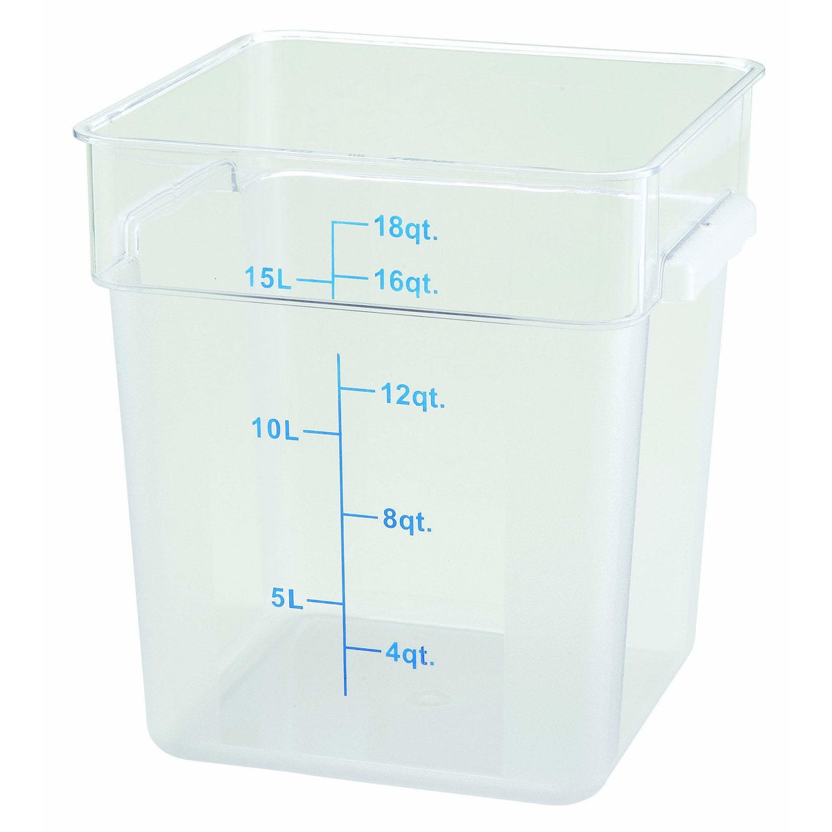 Winco - PCSC-18C - 18qt Square Storage Container, Clear, PC - Food Storage - Maltese & Co New and Used  restaurant Equipment 