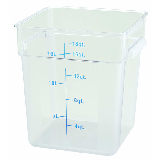 Winco - PCSC-18C - 18qt Square Storage Container, Clear, PC - Food Storage - Maltese & Co New and Used  restaurant Equipment 