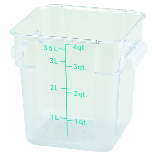 Winco - PCSC-4C - 4qt Square Storage Container, Clear, PC - Food Storage - Maltese & Co New and Used  restaurant Equipment 