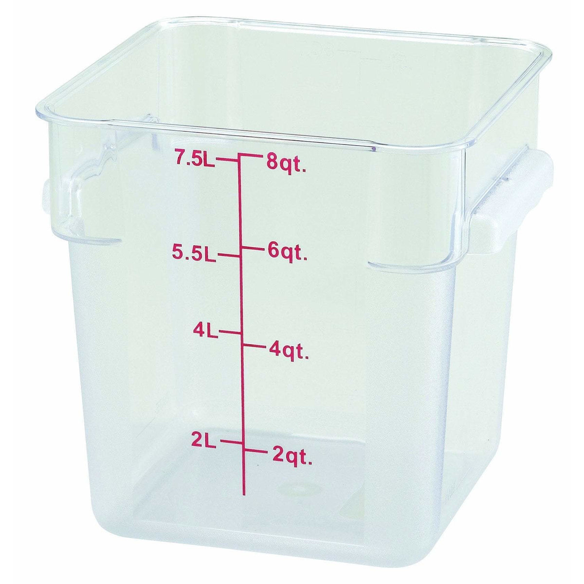 Winco - PCSC-8C - 8qt Square Storage Container, Clear, PC - Food Storage - Maltese & Co New and Used  restaurant Equipment 