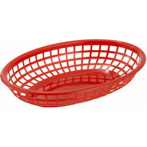 Winco - PFB-10R - Fast Food Baskets, Oval, 9-1/2" x 5" x 2", Red - Tabletop - Maltese & Co New and Used  restaurant Equipment 