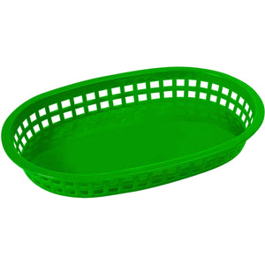 Winco - PLB-G - Platter Baskets, Oval, 10-3/4" x 7-1/4" x 1-1/2", Green - Tabletop - Maltese & Co New and Used  restaurant Equipment 