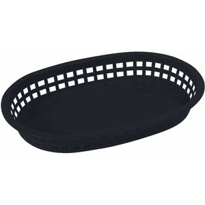 Winco - PLB-K - Platter Baskets, Oval, 10-3/4" x 7-1/4" x 1-1/2", Black - Tabletop - Maltese & Co New and Used  restaurant Equipment 