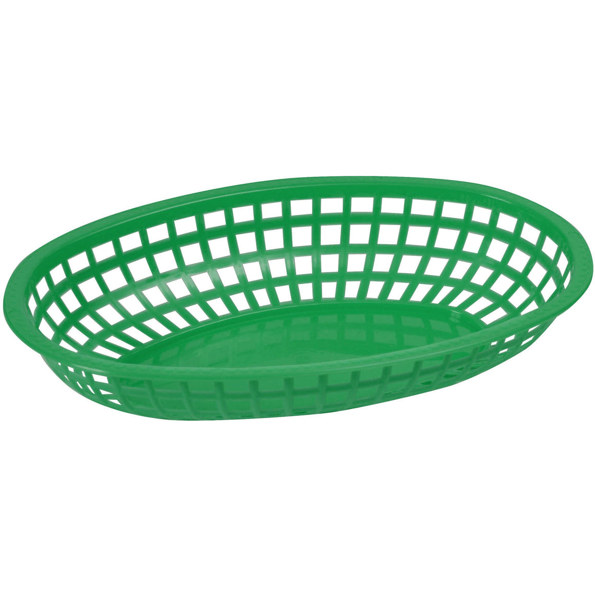 Winco - POB-G - Fast Food Baskets, Oval, 10-1/4" x 6-3/4" x 2", Green - Tabletop - Maltese & Co New and Used  restaurant Equipment 