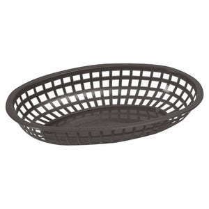 Winco - POB-K - Fast Food Baskets, Oval, 10-1/4" x 6-3/4" x 2", Black - Tabletop - Maltese & Co New and Used  restaurant Equipment 