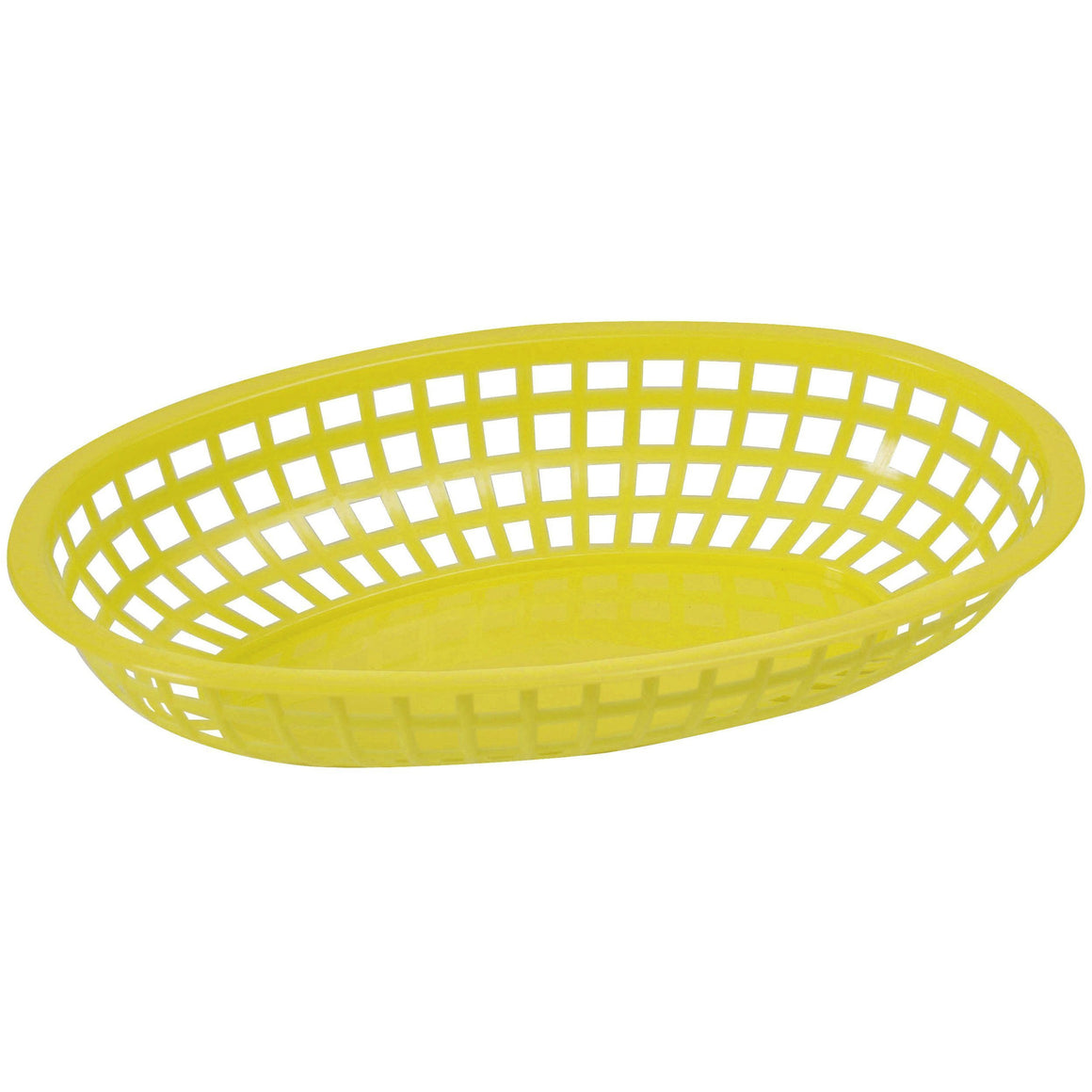 Winco - POB-Y - Fast Food Baskets, Oval, 10-1/4" x 6-3/4" x 2", Yellow - Tabletop - Maltese & Co New and Used  restaurant Equipment 