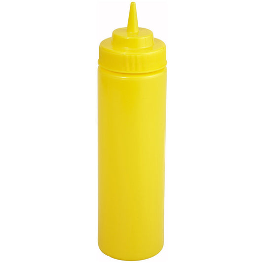 Winco - PSW-12Y - 12oz Squeeze Bottles, Wide Mouth, Yellow, 6pcs/pk - Dining Service - Maltese & Co New and Used  restaurant Equipment 