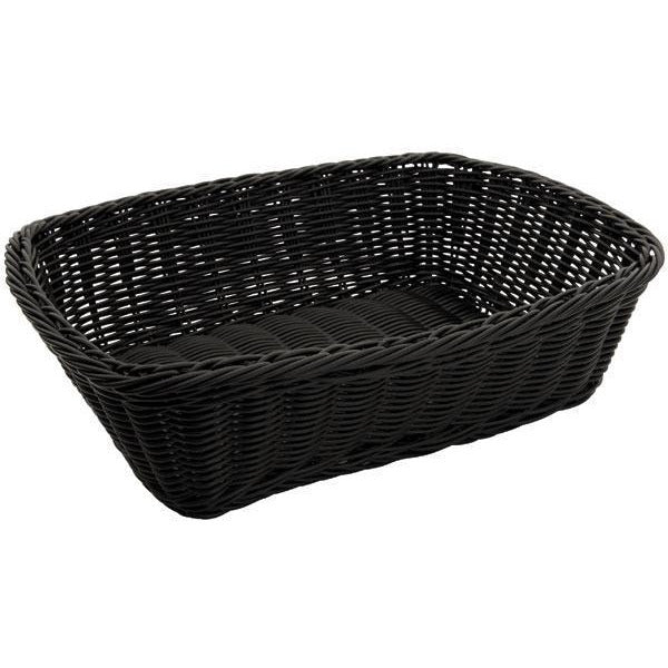 Winco - PWBK-118T - Poly Woven Baskets, Rectangular, 11-1/2" x 8-1/2" x 3-1/2", Black, 12pcs/pk - Tabletop - Maltese & Co New and Used  restaurant Equipment 