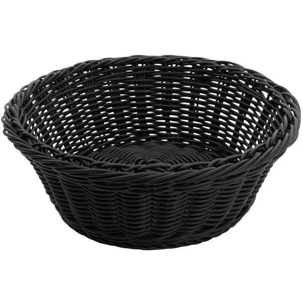 Winco - PWBK-88R - Poly Woven Baskets, Round, 8-1/4" x 3-1/4", Black, 12pcs/pk - Tabletop - Maltese & Co New and Used  restaurant Equipment 