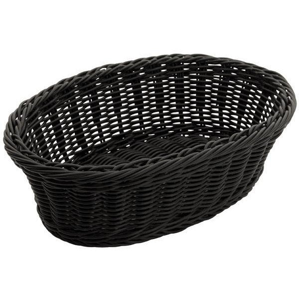 Winco - PWBK-96V - Poly Woven Baskets, Oval, 9-1/4" x 6-1/4" x 3-1/4", Black, 6pcs/pk - Tabletop - Maltese & Co New and Used  restaurant Equipment 