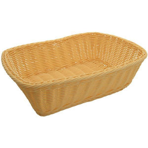 Winco - PWBN-118T - Poly Woven Baskets, Rectangular, 11-1/2" x 8-1/2" x 3-1/2", Natural, 12pcs/pk - Tabletop - Maltese & Co New and Used  restaurant Equipment 